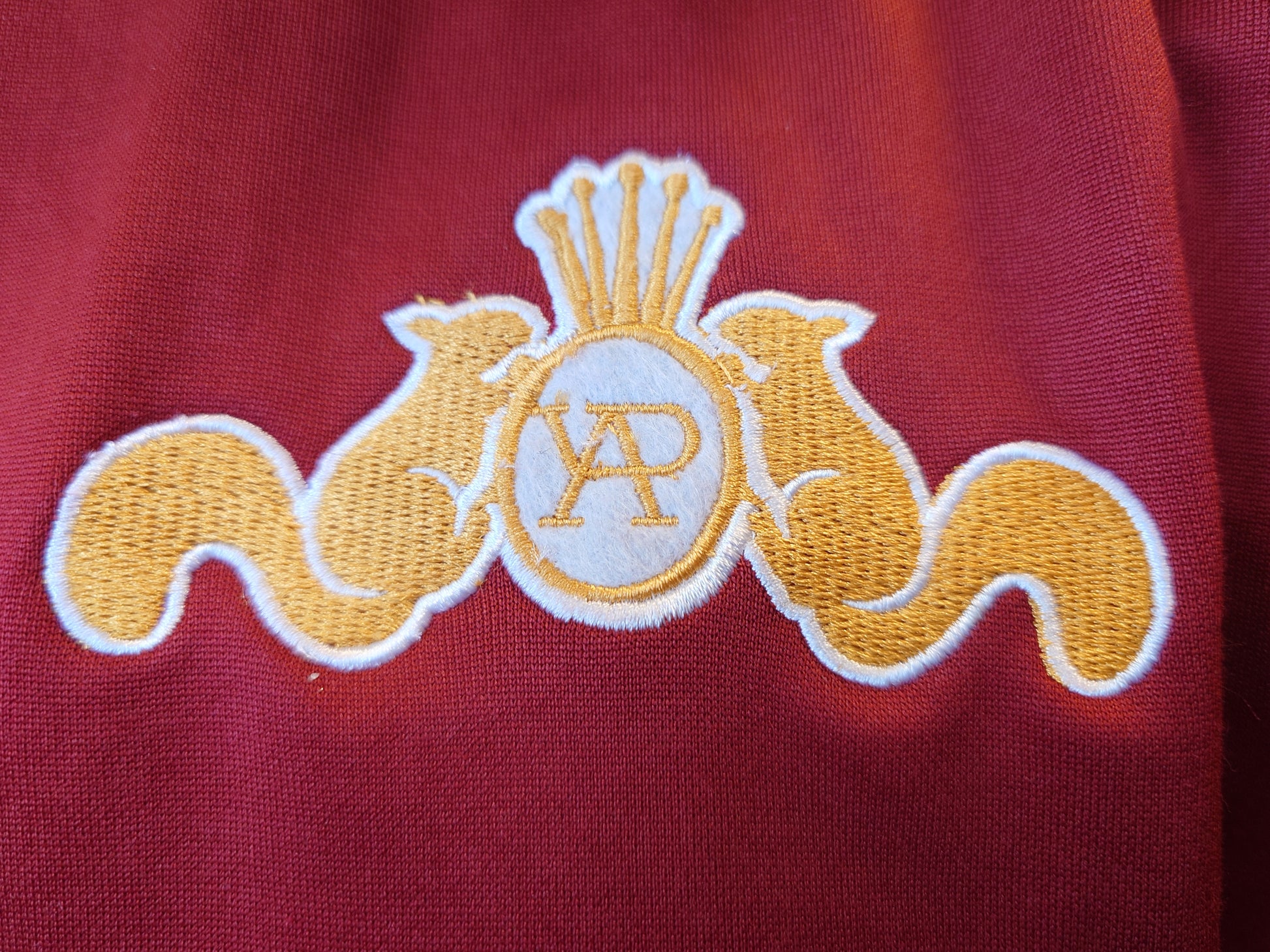 Datarock red tracksuit chest embroidery